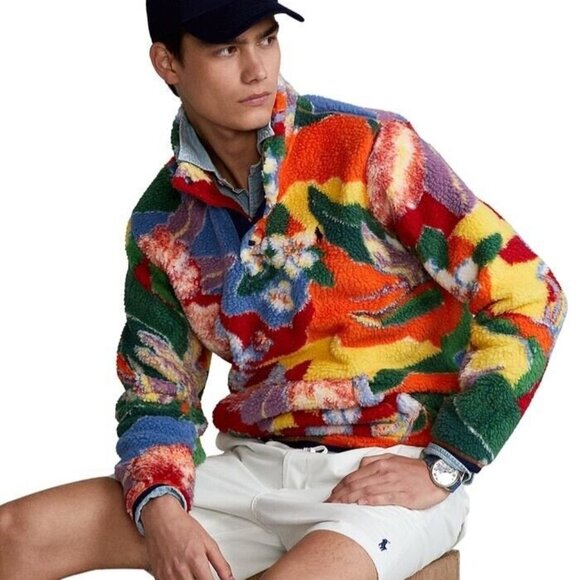 Ralph Lauren UNISEX Floral Fleece pullovers- 1 size Small , - Picture 4 of 6